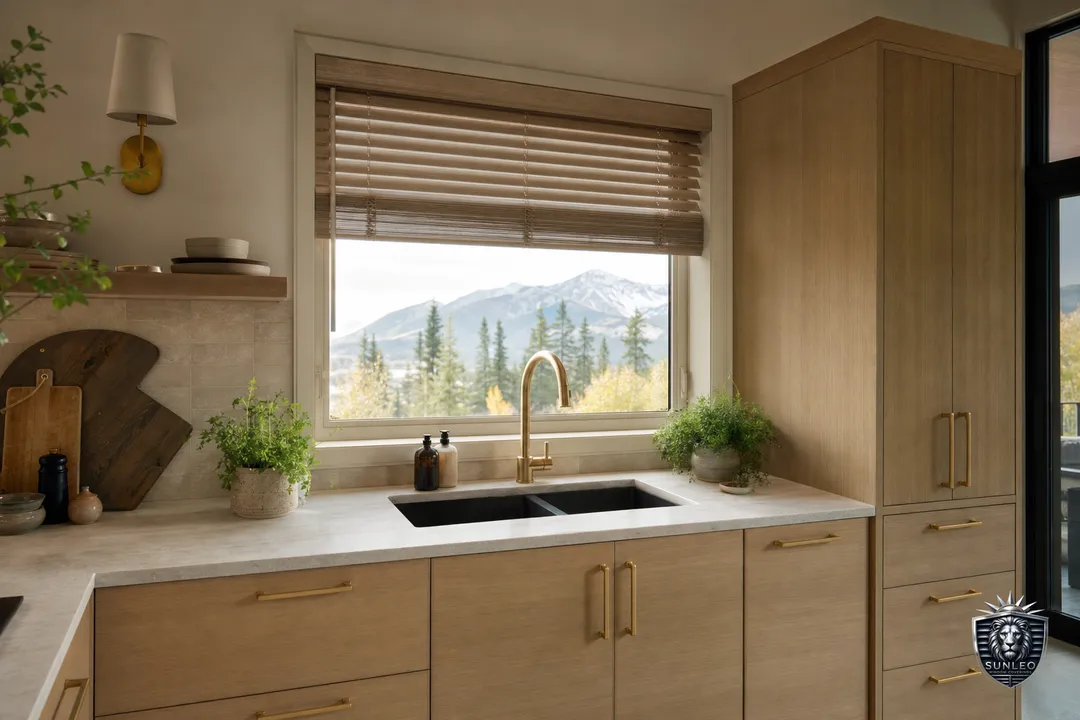 Blinds for Garden (Greenhouse) Windows in Calgary — custom blinds installed by Sunleo in Calgary