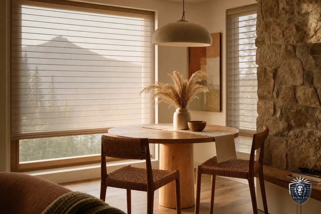 Custom blinds installed in a Chestermere home
