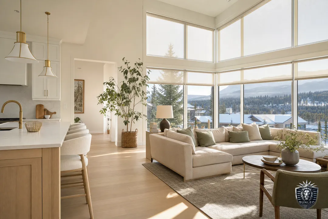 Custom blinds installed in a Calgary home
