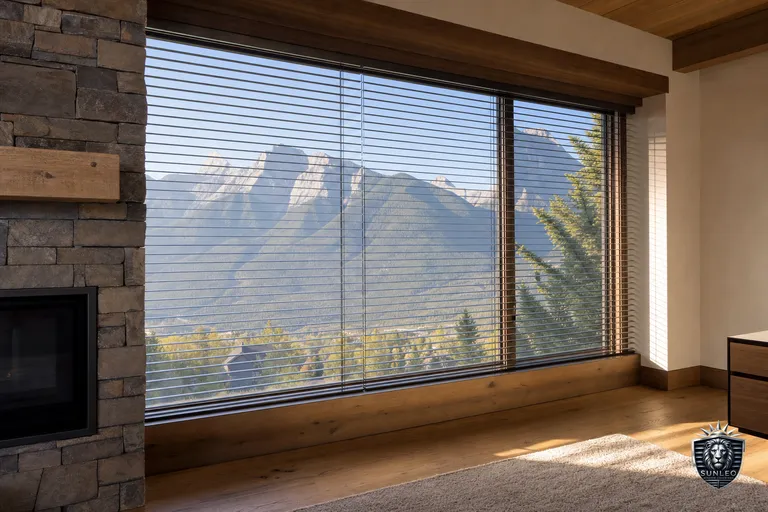 Aluminum Blinds styled in a Calgary interior