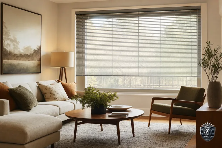 Aluminum Blinds styled in a Calgary interior