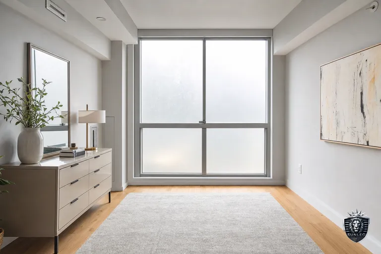 Frosted Window Film styled in a Calgary interior