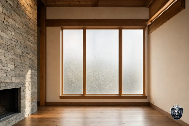Frosted Window Film styled in a Calgary interior