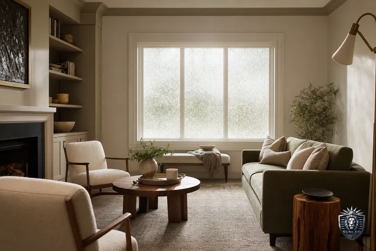 Frosted Window Film styled in a Calgary interior