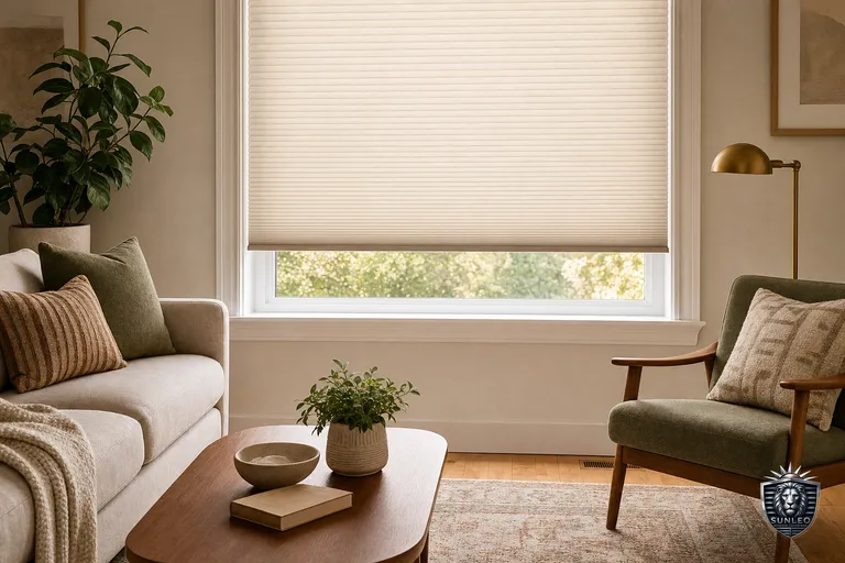 Honeycomb / Cellular Shades styled in a Calgary interior