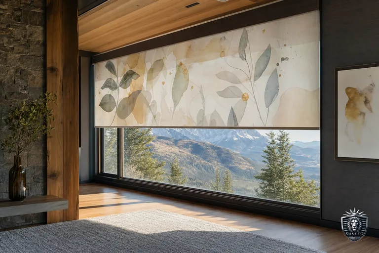 Printed Window Blinds styled in a Calgary interior