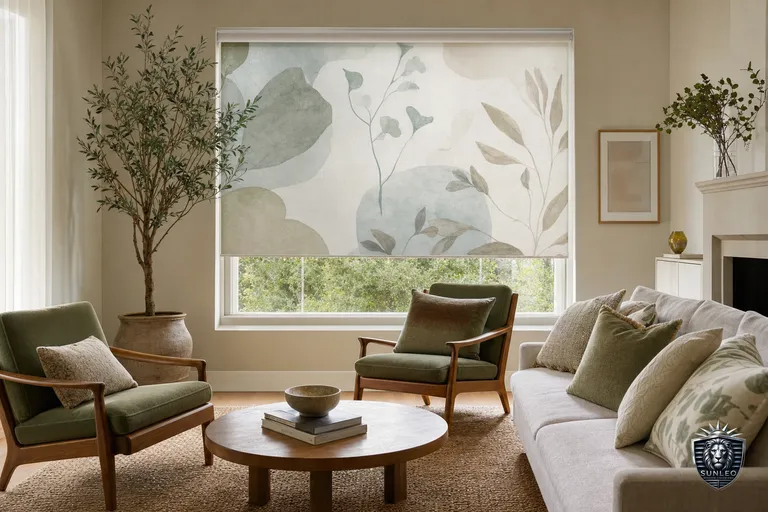 Printed Window Blinds styled in a Calgary interior