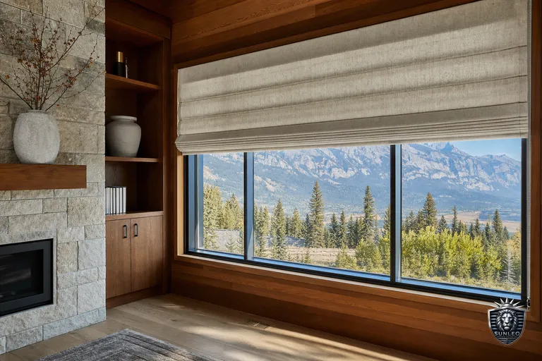 Roman Shades styled in a Calgary interior