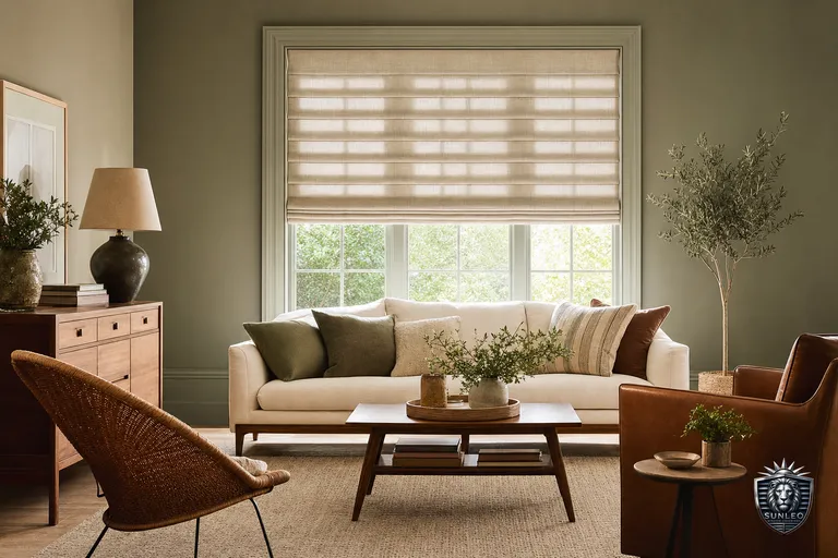 Roman Shades styled in a Calgary interior