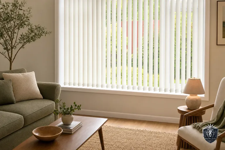 Vertical Blinds styled in a Calgary interior