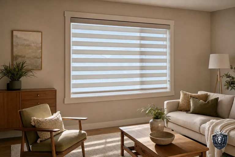 Zebra Blinds (Day & Night) styled in a Calgary interior